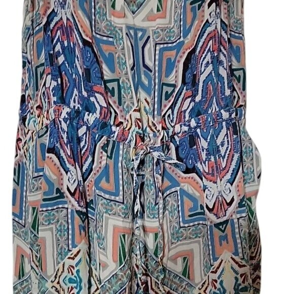 ALBERTO MAKALI Sleeveless Boho Print Mini Dress With Drawstring Waist - Picture 3 of 9